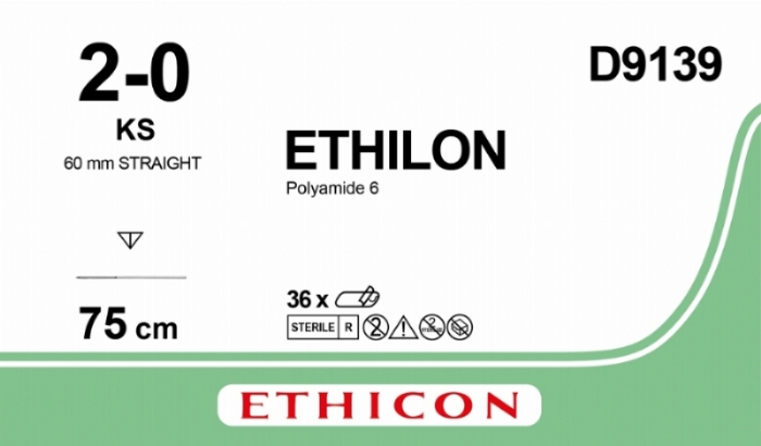 ETHILON Nylon Suture<br/>Size: ETHILON<br/>Colour: 2-0<br/>Style: cutting