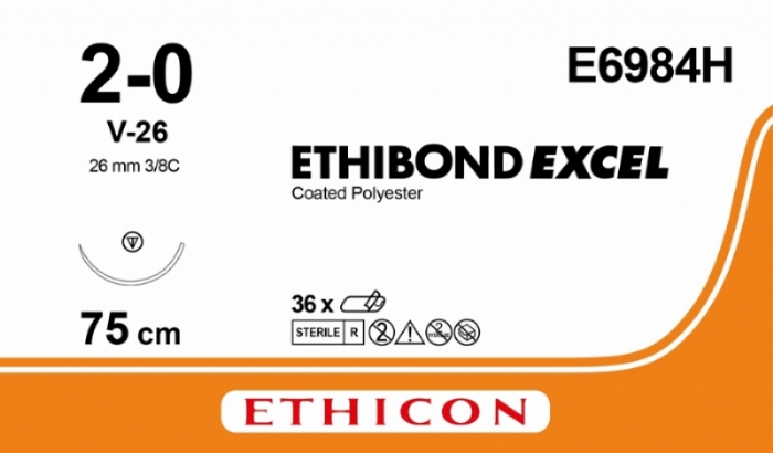 ETHIBOND EXCEL® Polyester Suture<br/>Size: ETHIBOND EXCEL<br/>Colour: 2-0<br/>Style: non cutting