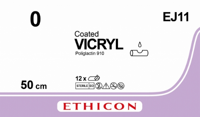 COATED VICRYL (polyglactin 910) Suture<br/>Size: VICRYL<br/>Colour: 0<br/>Style: NA