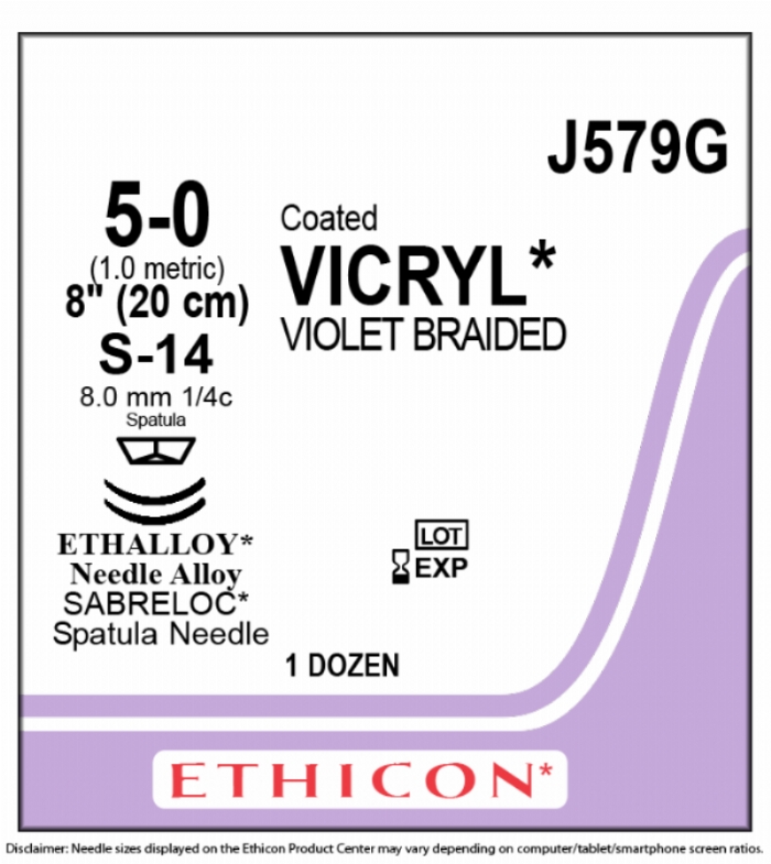 VCL CT BRD VIO 20CM M1<br/>Size: VICRYL<br/>Colour: 5-0<br/>Style: cutting