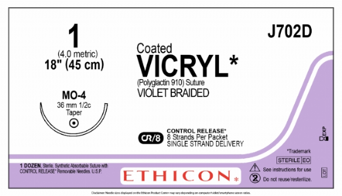 COATED VICRYL (polyglactin 910) Suture<br/>Size: VICRYL PLUS<br/>Colour: 1<br/>Style: non cutting<br/>Size: VICRYL PLUS<br/>Colour: 1<br/>Style: non cutting<br/>Size: VICRYL PLUS<br/>Colour: 1<br/>Style: non cutting