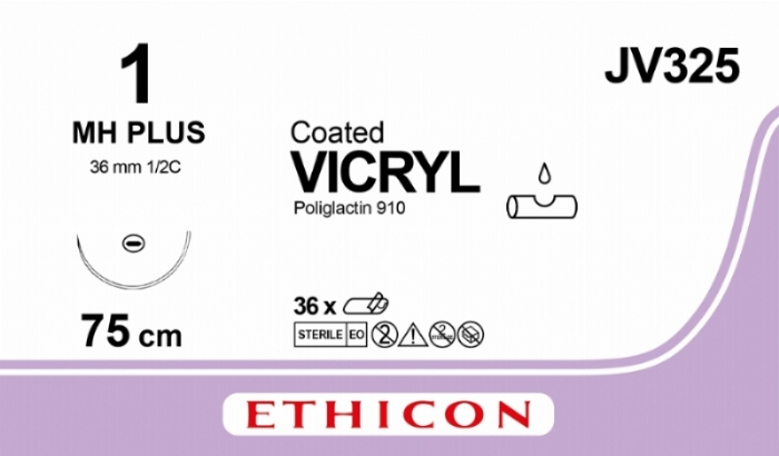 COATED VICRYL (polyglactin 910) Suture<br/>Size: VICRYL PLUS<br/>Colour: 1<br/>Style: non cutting<br/>Size: VICRYL PLUS<br/>Colour: 1<br/>Style: non cutting