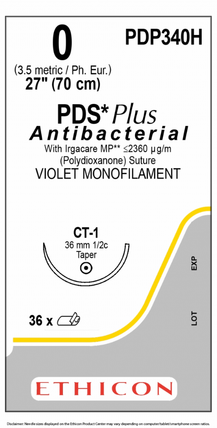PDS Plus Antibacterial (polydioxanone) Suture<br/>Size: PDS PLUS<br/>Colour: 0<br/>Style: non cutting