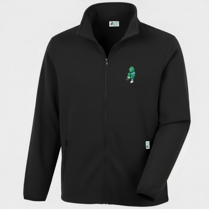 Unisex 100% Cotton Zip Scrub Jacket with Lined Side Pockets – Black