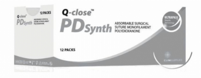 Q-close PDS Absorbable Polydioxanone Surgical Suture – USP 0 – 75 cm – Violet – J Needle Tapercut 31 mm (Box of 12)