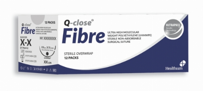 Q-close Fibre Non-Absorbable UHMWPE Orthopaedic Fixation Suture – Size 2 – 90 cm – Black / Undyed – 1/2 Circle Reverse Cutting 36 mm Needle (Box of 12)