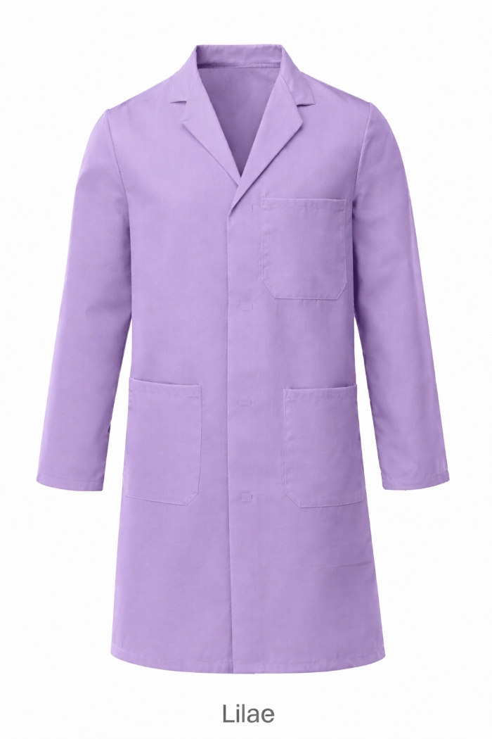 Lab Coat Stud Fastening - 100% Cotton - Lilac