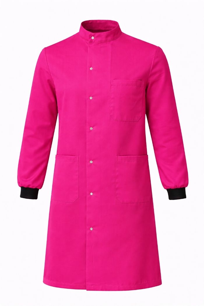 Howie Coat Stud Fastening Rib Cuff - 100% Cotton - Cerise