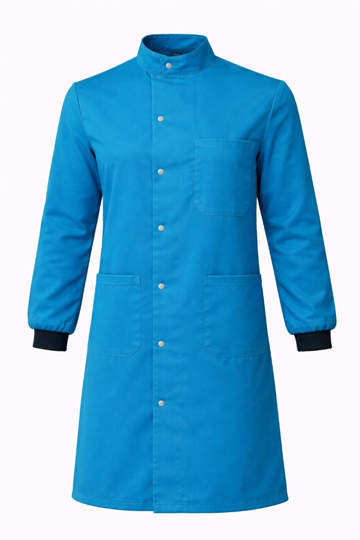 Howie Coat Stud Fastening Rib Cuff - 100% Cotton - Kingfisher