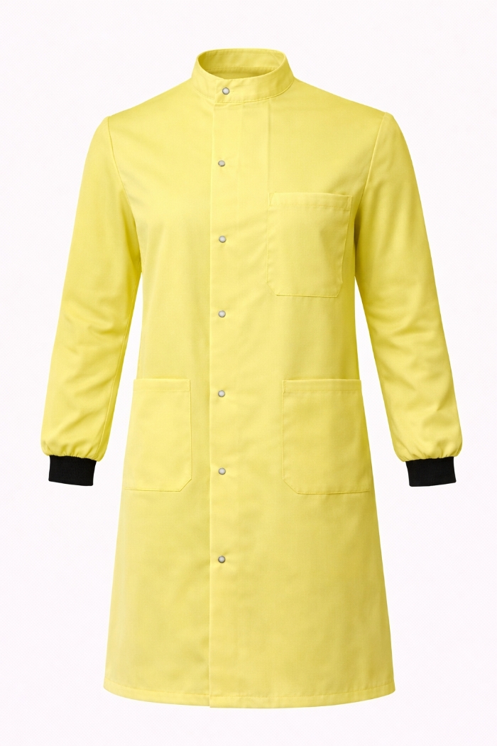 Howie Coat Stud Fastening Rib Cuff - 100% Cotton - Lemon