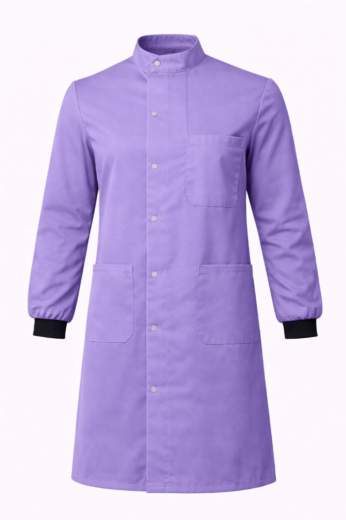 Howie Coat Stud Fastening Rib Cuff - 100% Cotton - Lilac