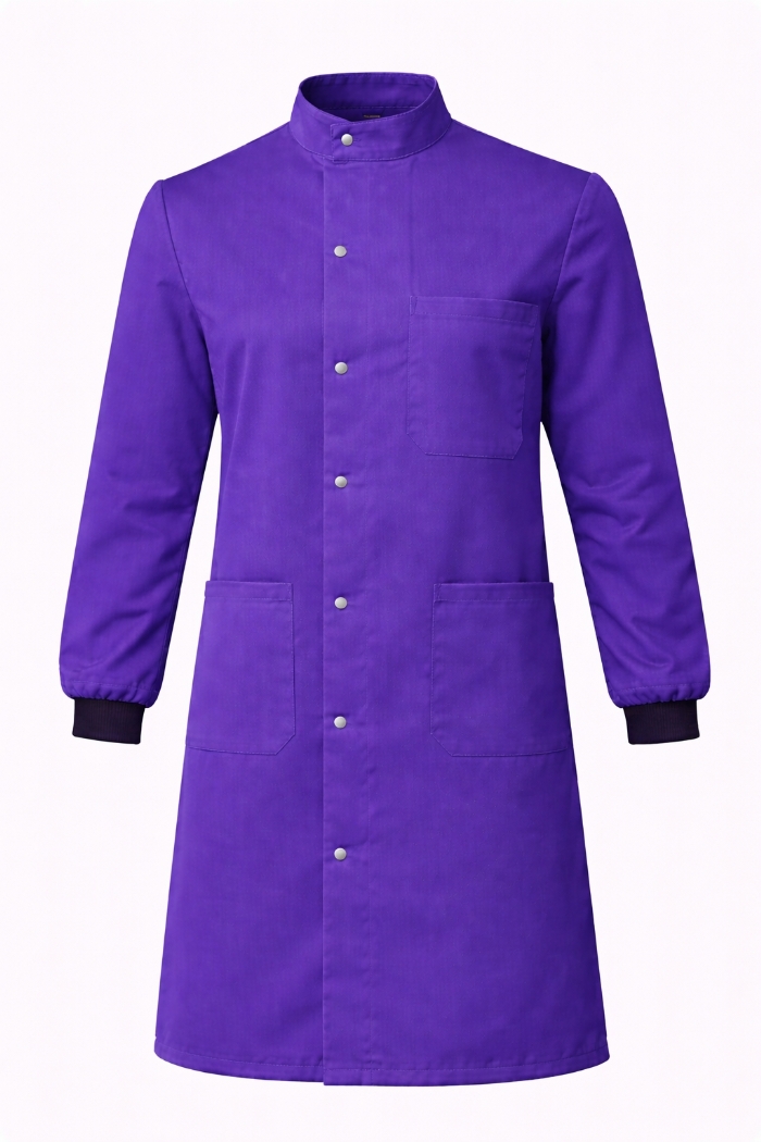 Howie Coat Stud Fastening Rib Cuff - 100% Cotton - Purple
