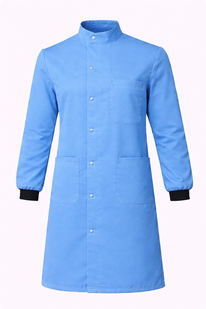 Howie Coat Stud Fastening Rib Cuff - 100% Cotton - Sky Blue