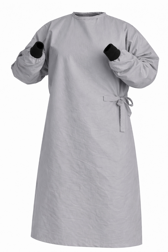 Reusable Surgical Gown - 100% Cotton - Grey