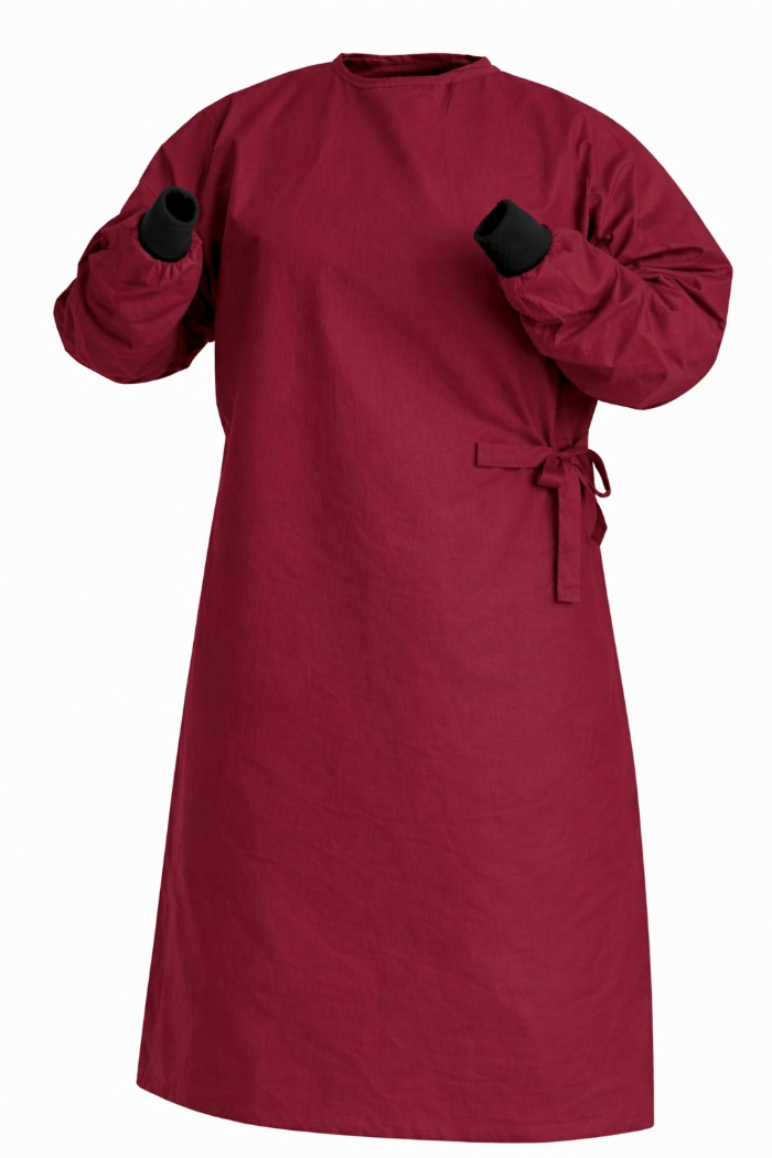 Reusable Surgical Gown - 100% Cotton - Wine