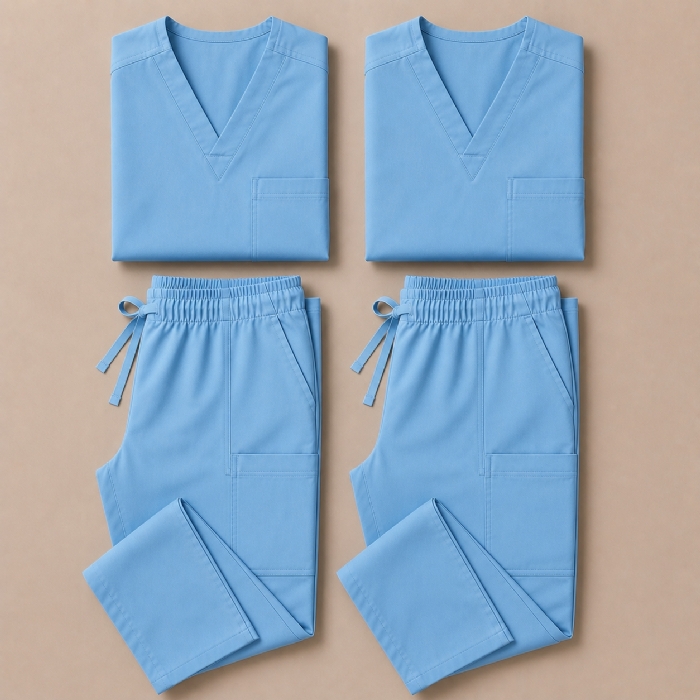 Copen 100% Cotton Medical Scrub Bundle 2 Tops & 2 Trousers